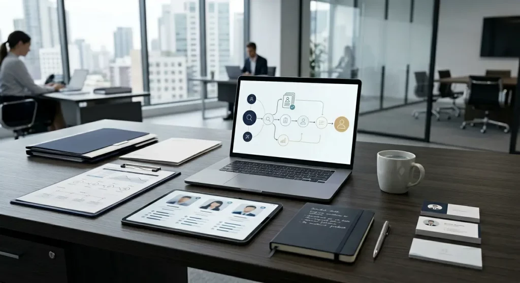Proceso de headhunting empresarial para contratar talento ejecutivo.